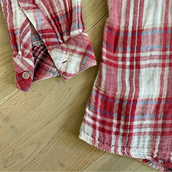 Rails Kendra gauze cotton double plaid long sleeve button-up shirt, size Medium - Picture 6 of 12